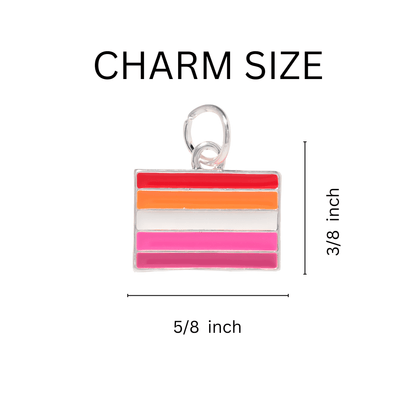 Wholesale Lesbian Sunset Flag Hanging Charms for Pet Collars, Lesbian Jewelry Bulk