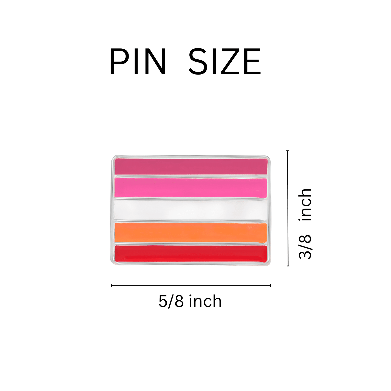 Rectangle Lesbian Sunset Flag Pins, Bulk LGBTQ, Gay Pride Jewelry