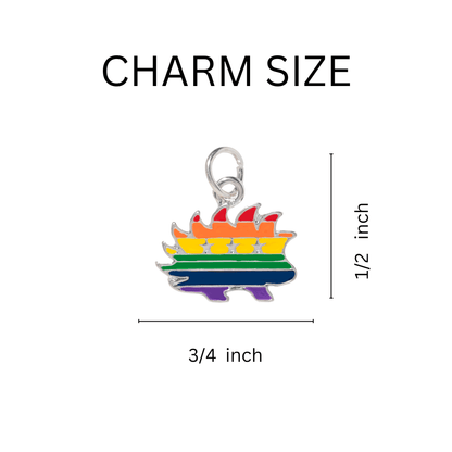 Libertarian Rainbow Porcupine Chunky Charm Bracelets