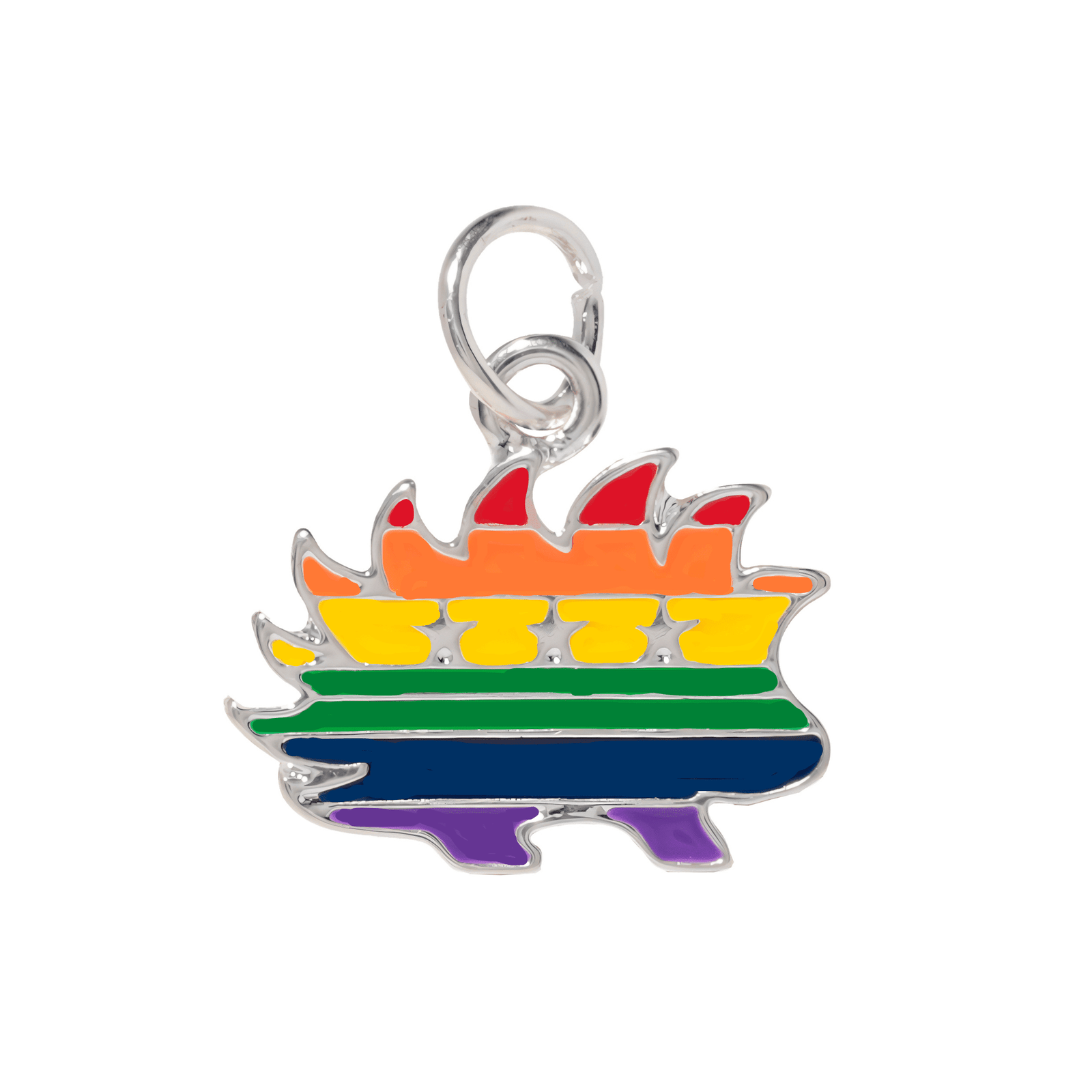 Libertarian Rainbow Porcupine Charms, LGBTQ Gay Pride Jewelry