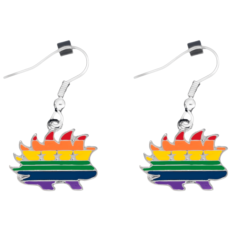 Rectangle Bulk Rainbow Pride Hanging Earrings, LGBTQ Gay Pride Awareness