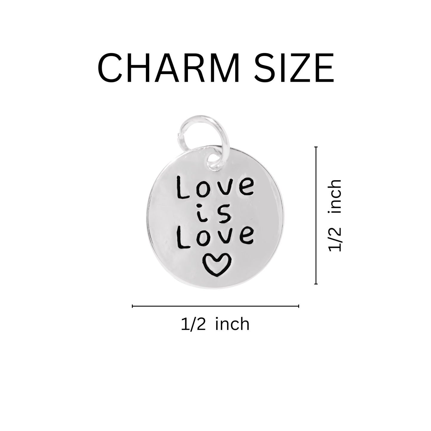 Love Is Love Circle Charm Chunky Bracelets, Wholesale Gay Pride Jewelry