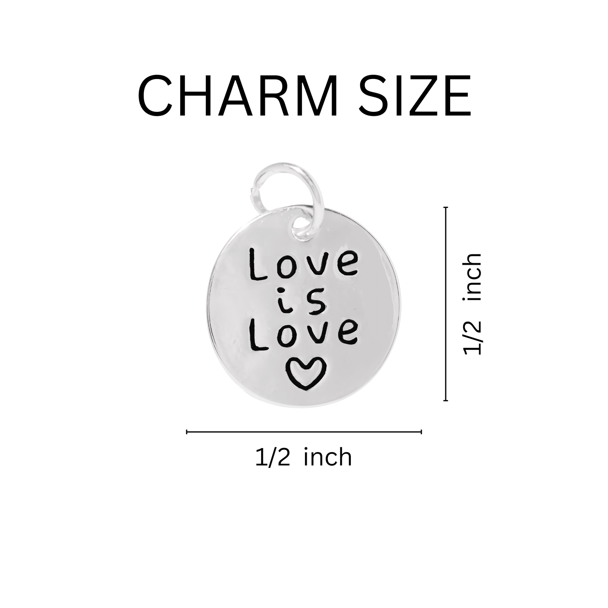 Love Is Love Circle Charm Chunky Bracelets, Wholesale Gay Pride Jewelry