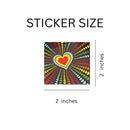 Multi Heart Rainbow Stickers (250 per Roll)
