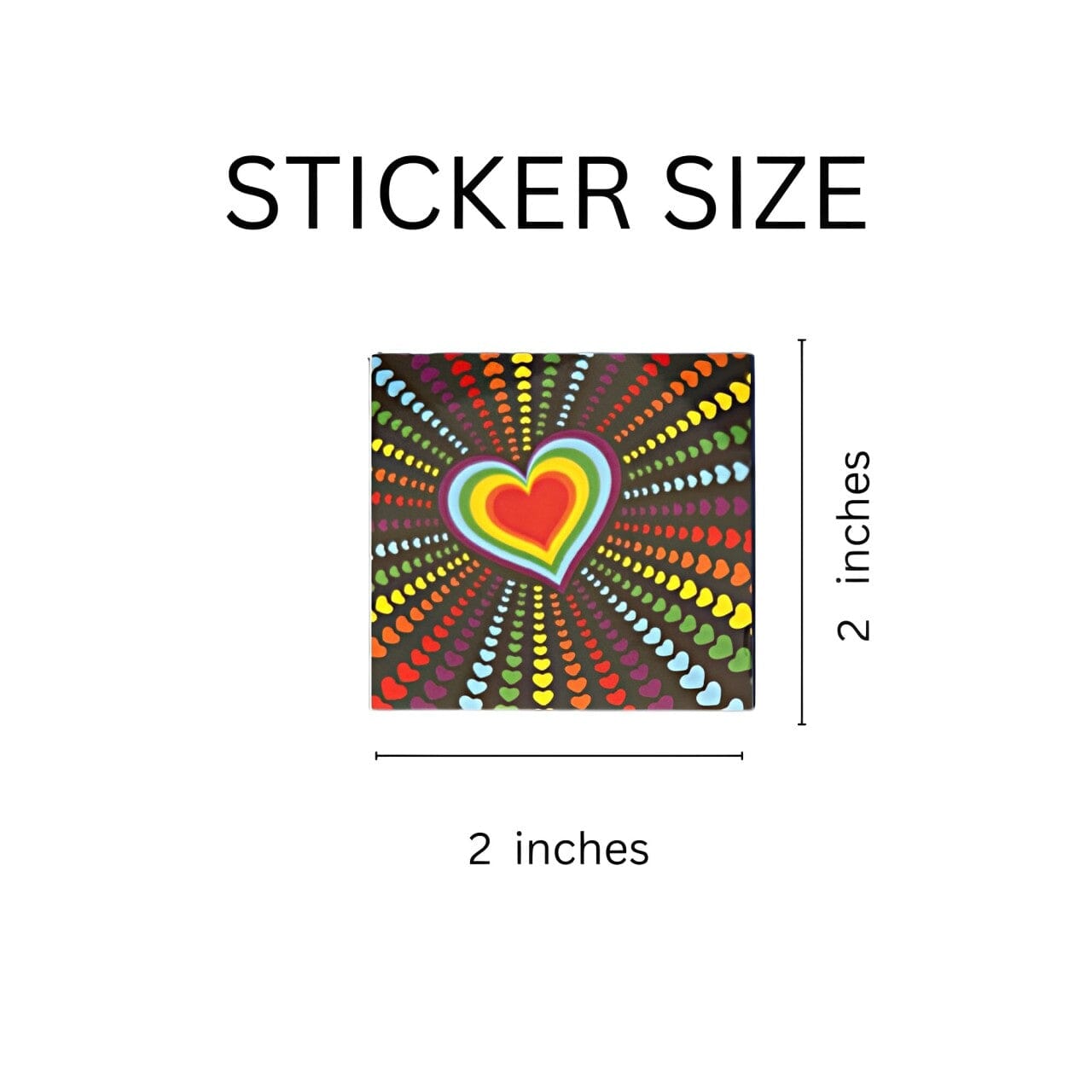 Multi Heart Rainbow Stickers (250 per Roll)
