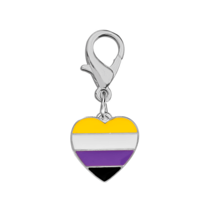 Nonbinary Flag Heart Hanging Charms - We are Pride