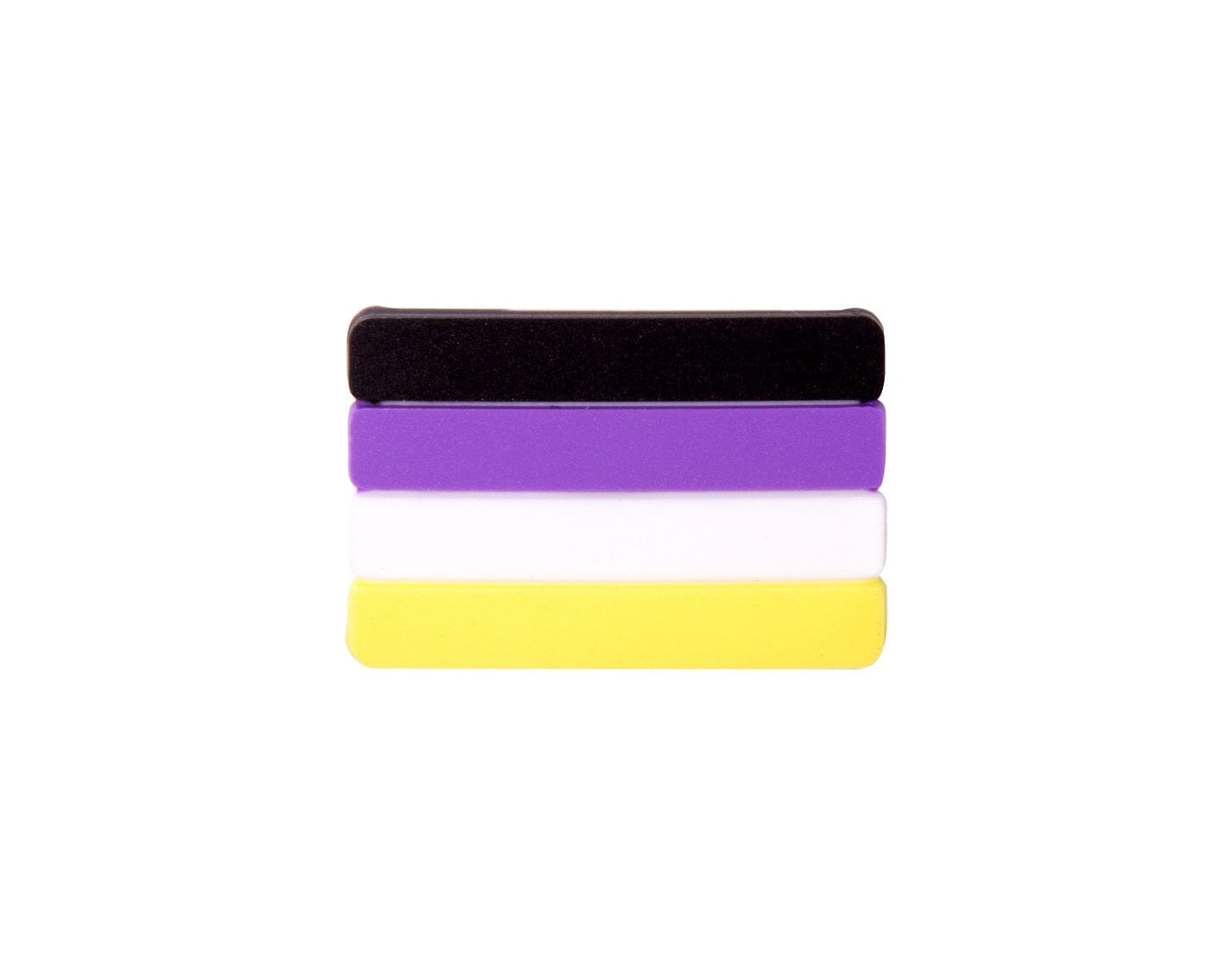 Bulk Nonbinary Striped Rectangle Flag Silicone Pins, LGBTQ Gay Pride Awareness