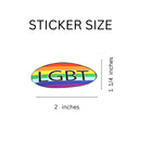 Oval LGBT Rainbow Stickers (250 per Roll)