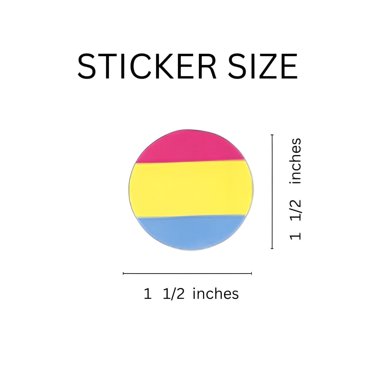 Pansexual Circle Stickers (250 per Roll)
