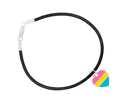 Pansexual Heart Charm Black Leather Cord Bracelets - We Are Pride Wholesale