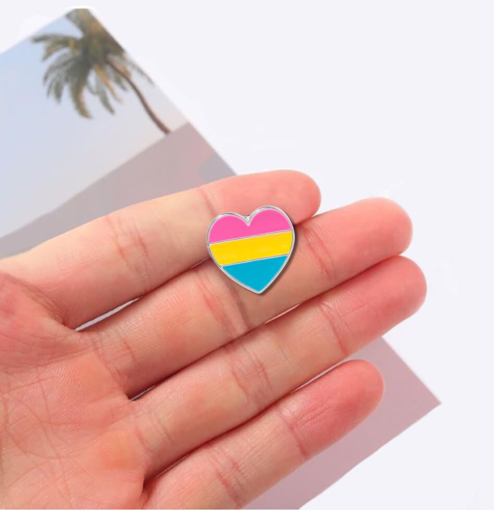 Pansexual Heart Pride Pins, LGBTQ Trans Pride Jewelry