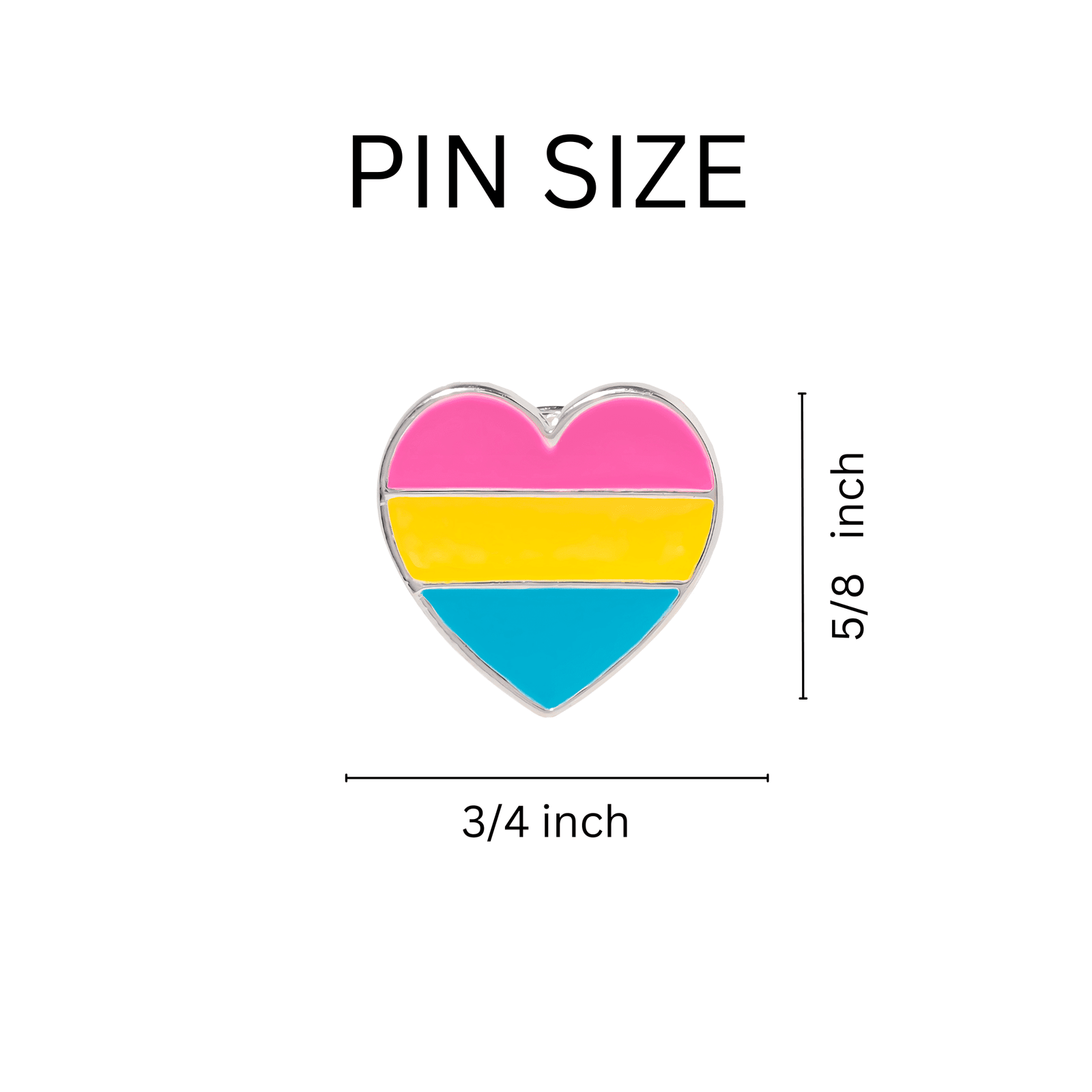 Pansexual Heart Pride Pins, LGBTQ Trans Pride Jewelry