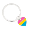 Pansexual Heart Key Chains in Bulk, Bulk Pride Awareness Jewelry