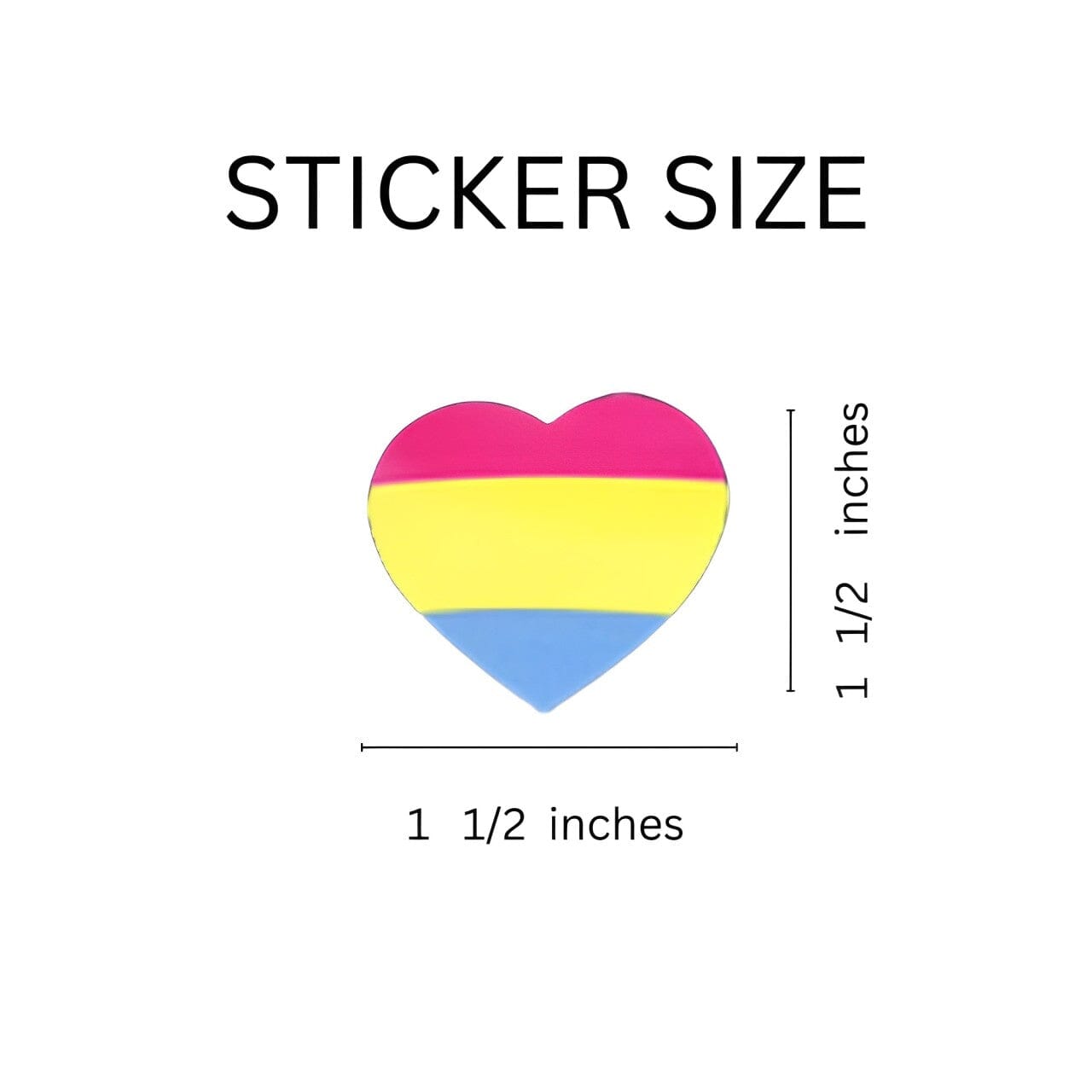 Pansexual Heart Stickers (250 per Roll)