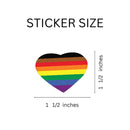 Philadelphia 8 Stripe Rainbow Gay Pride Flag Heart Stickers (250 per Roll)
