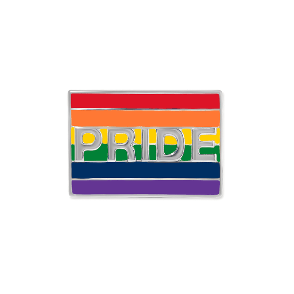 PRIDE Rectangle Rainbow Pins, LGBTQ Gay Pride Awareness Pins in Bulk