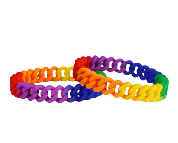 Rainbow Chain Link Silicone Bracelet Wristbands