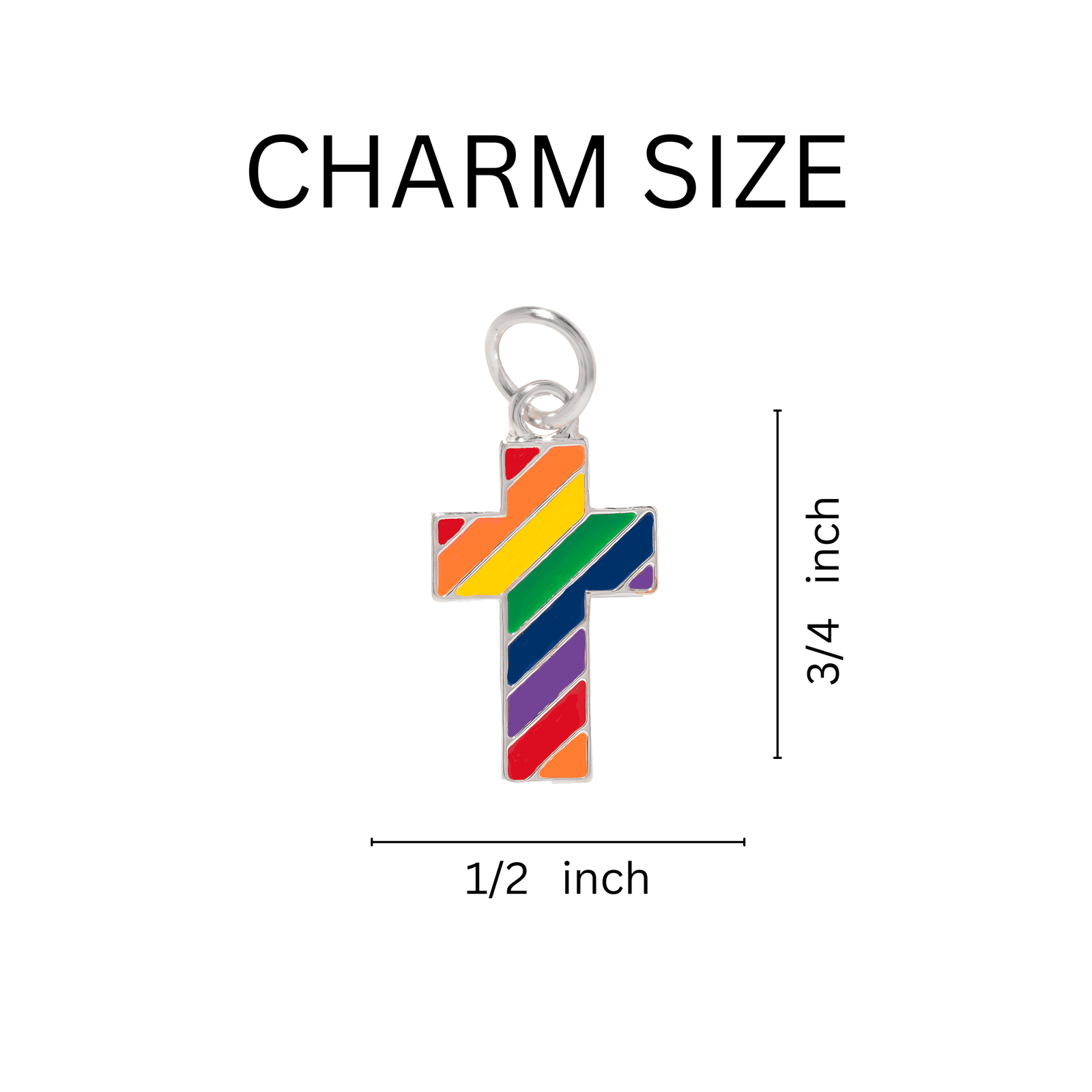 Rainbow Cross Gay Pride Hanging Charms