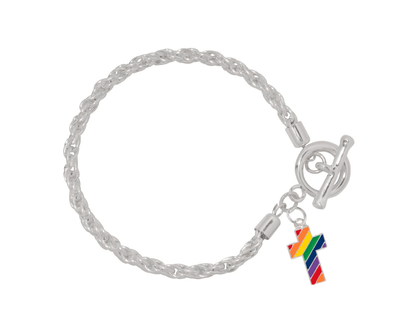 Rainbow Flag Cross Charm Bracelets - We Are Pride Wholesale