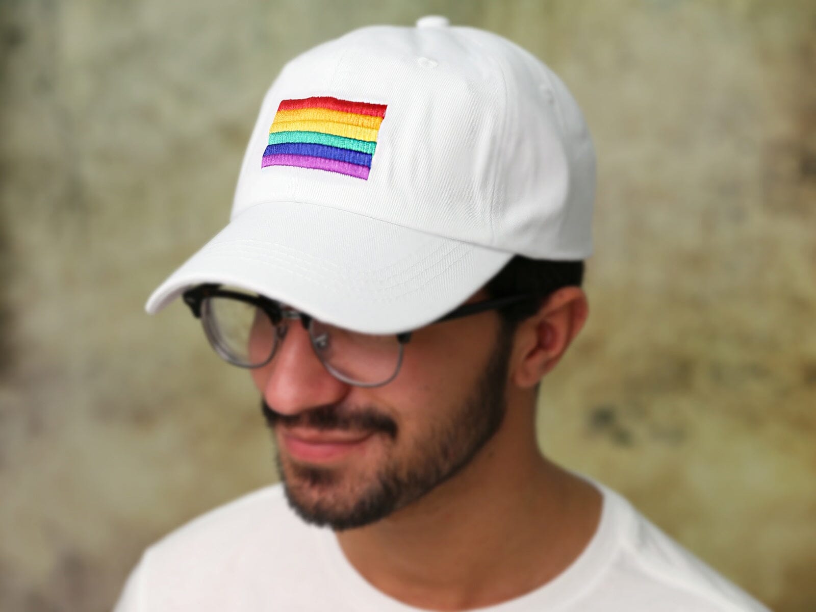 Rainbow Flag Gay Pride Baseball Hats (White), Gay Pride Hats & Apparel