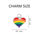 Bulk Rainbow Heart Charm Necklaces, LGBTQ Gay Pride Awareness