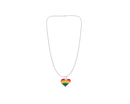 Bulk Rainbow Heart Charm Necklaces, LGBTQ Gay Pride Awareness