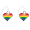 Bulk Rainbow Heart Hanging Earrings, LGBTQ Gay Pride Awareness