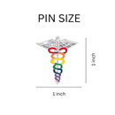 Bulk Rainbow Caduceus Pins - Gay Pride Medical Lapel Pins - Nursing Pins