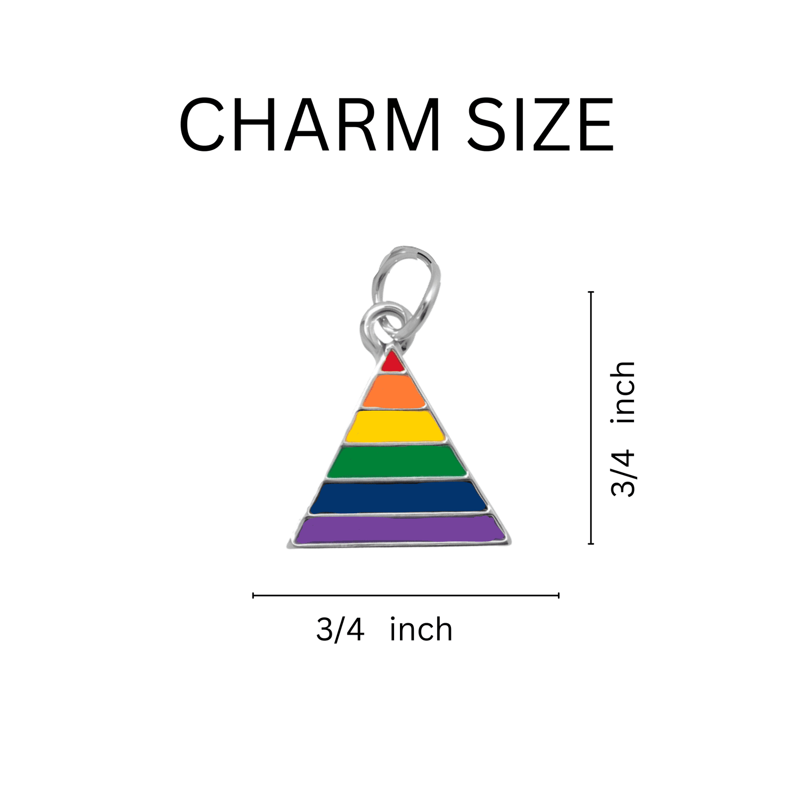 Bulk Rainbow Shaped Triangle Charm Necklaces, LGBTQ Gay Pride Awareness