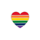 Rainbow Striped Heart Shaped Pins, LGBTQ Gay Pride Awareness Pins Bulk