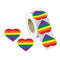 Bulk, Wholesale Rainbow Striped Heart Shaped Stickers, LGBTQ Gay Pride Awareness