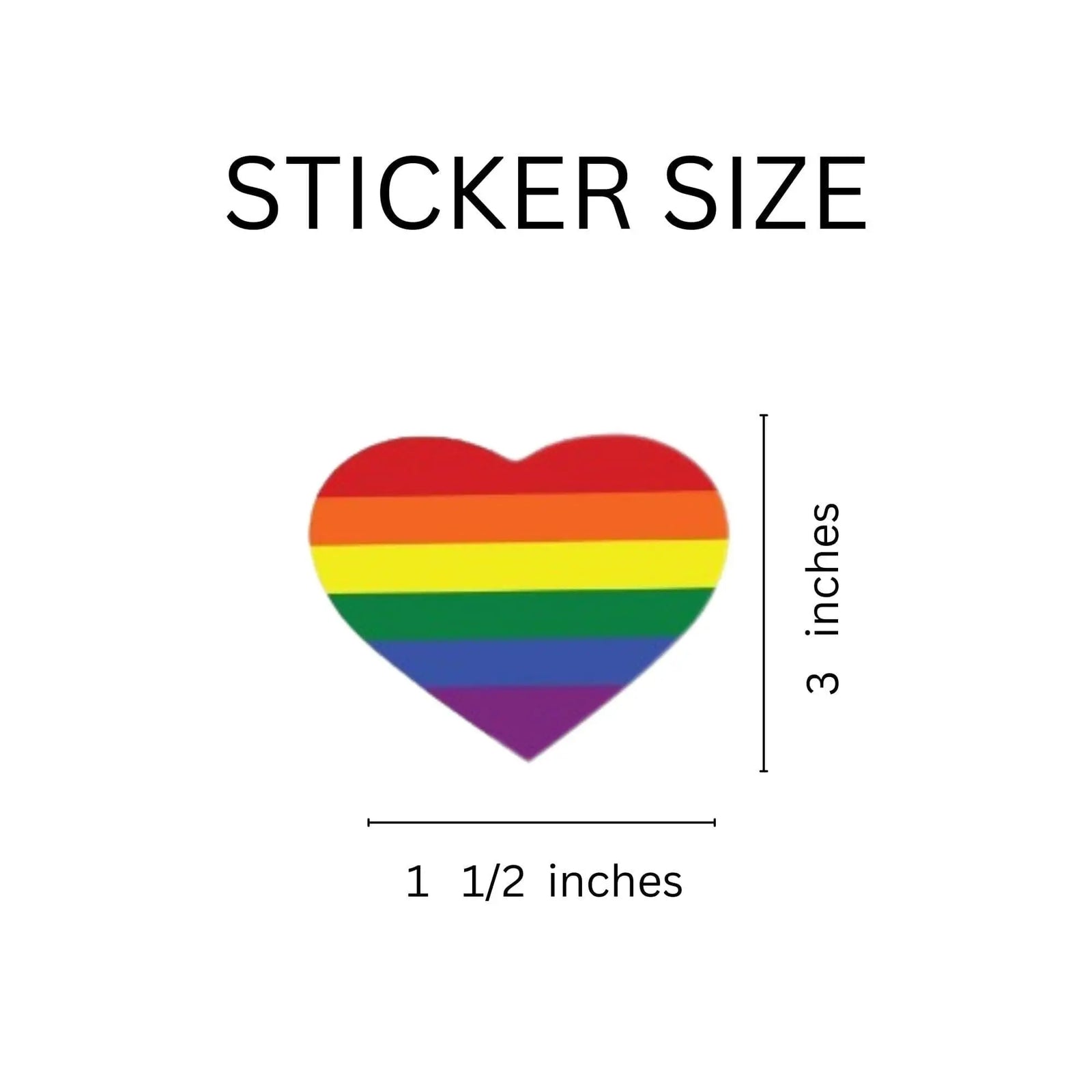 Bulk, Wholesale Rainbow Striped Heart Shaped Stickers, LGBTQ Gay Pride Awareness