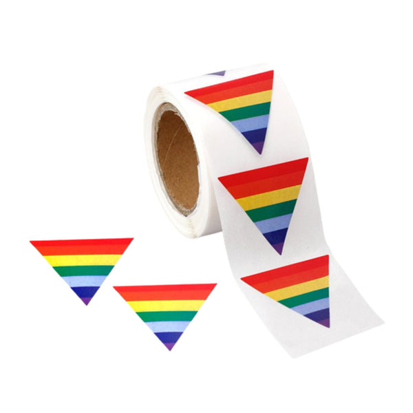 Bulk Rainbow Triangle Shaped Stickers, LGBTQ Gay Pride Awareness