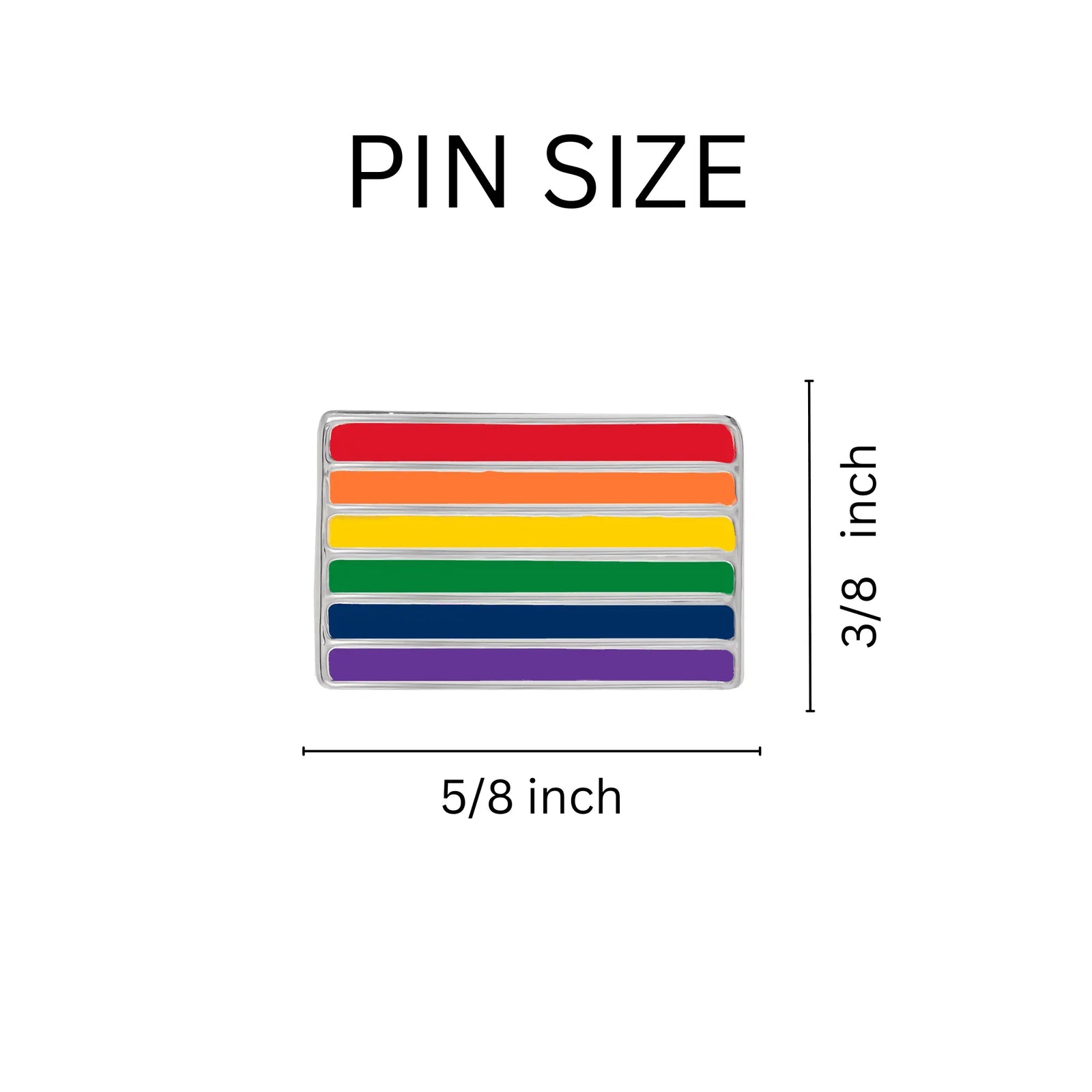 Rectangle Gay Pride Rainbow Flag Pins, LGBTQ Gay Pride Awareness Pins