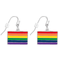 Rectangle Bulk Rainbow Pride Hanging Earrings, LGBTQ Gay Pride Awareness