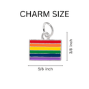 Bulk Rainbow Pride Rectangle LGBTQ Necklaces, Gay Pride Awareness Pendants