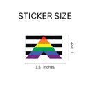 Rectangle Straight Ally Allies LGBTQ Gay Pride Stickers (250 per Roll)