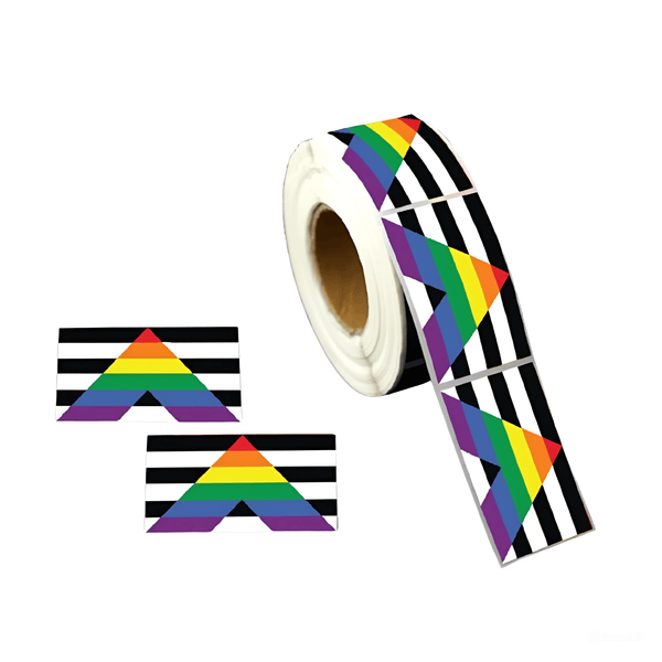 Rectangle Straight Ally Allies LGBTQ Gay Pride Stickers (250 per Roll)