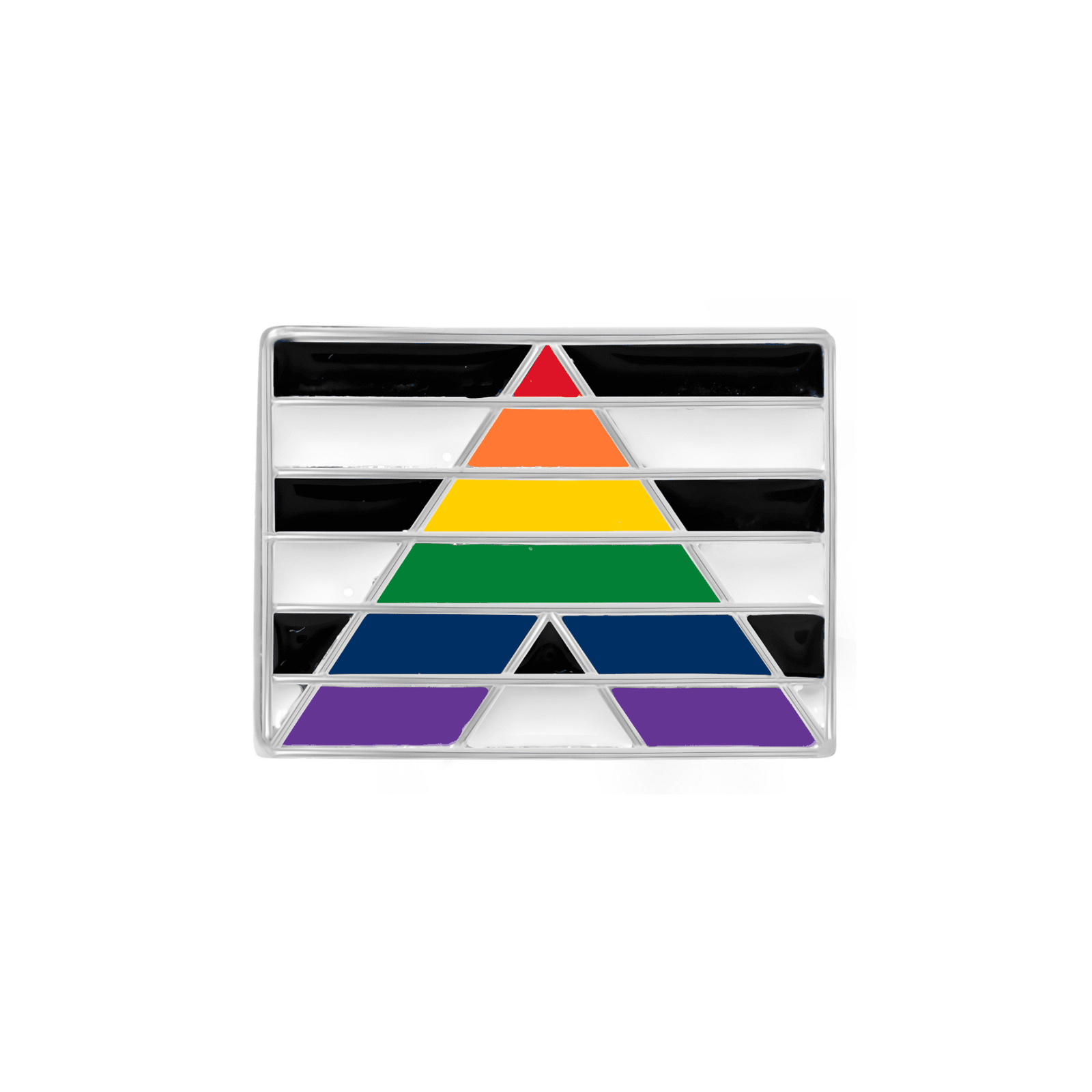 Rectangle Straight Ally LGBTQ Pride Flag Pins in Bulk