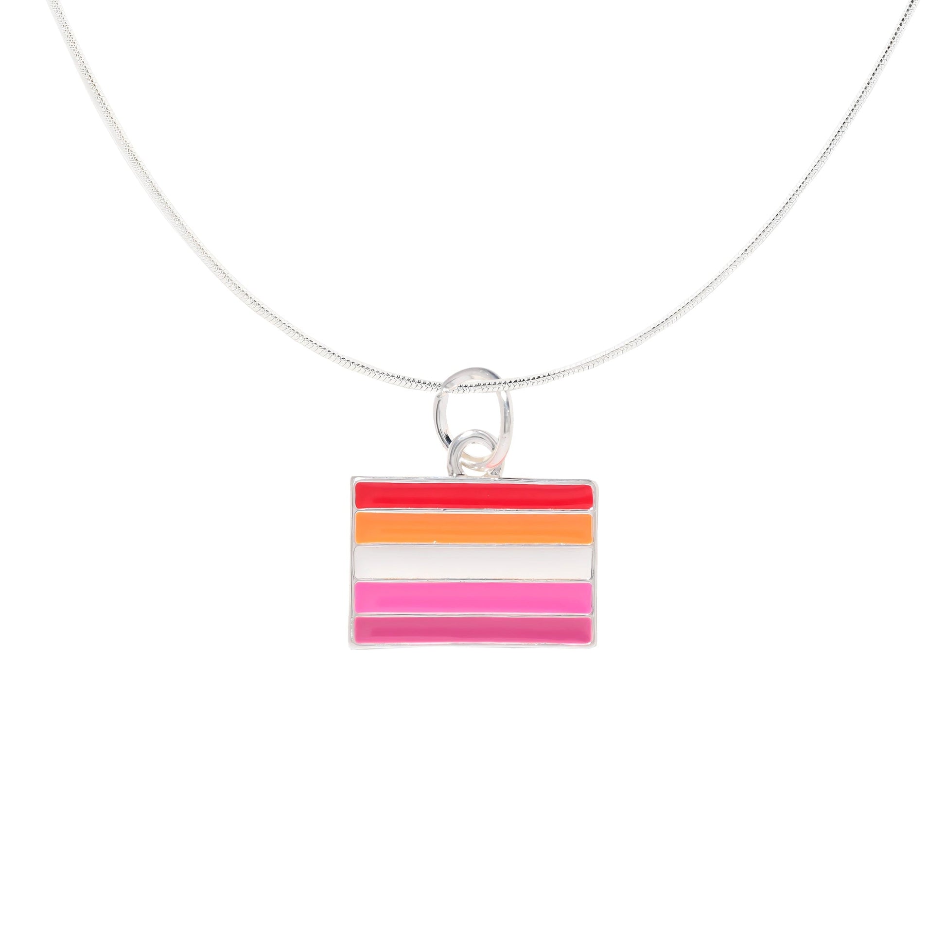 Bulk Lesbian Sunset Rectangle Flag Necklaces, Lesbian Necklaces Wholesale