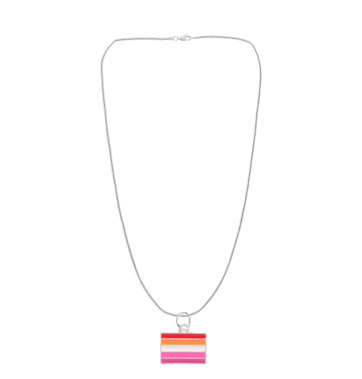 Bulk Lesbian Sunset Rectangle Flag Necklaces, Lesbian Necklaces Wholesale