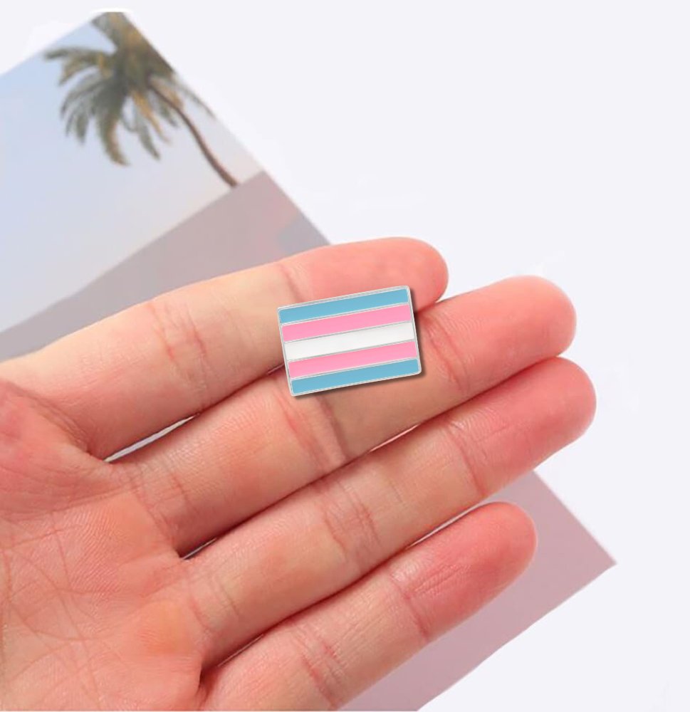 Rectangle Transgender Striped Pins, LGBTQ Gay Pride Awareness