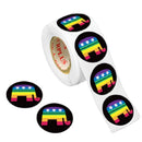 Republican Elephant Bulk, Wholesale Rainbow Striped Stickers, LGBTQ Gay Pride Awareness