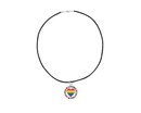 Round Rainbow Heart Love Wins Charm on Black Cord Necklace, Gay Pride Awareness Pendants