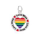 Round Rainbow Heart Love Wins Charms - We are Pride