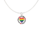  Wholesale Round Rainbow Love Wins Charm Necklaces 