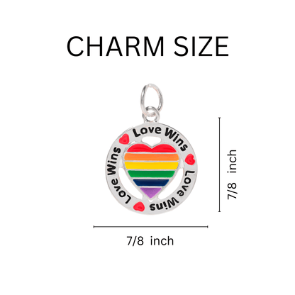  Wholesale Round Rainbow Love Wins Hanging Earrings 