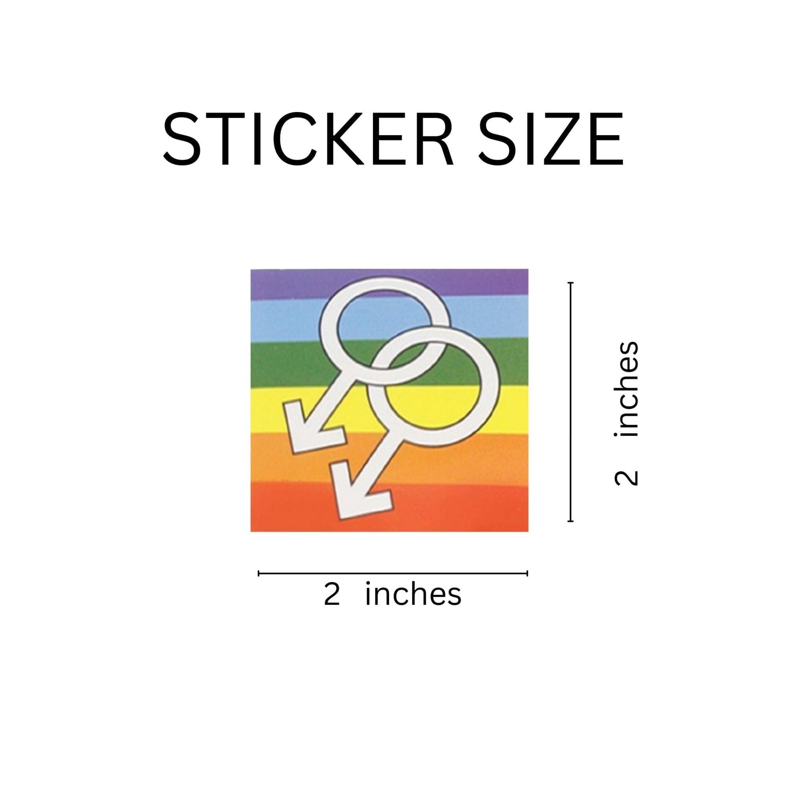 Same Sex Male Symbol Stickers, LGBTQ Gay Pride Awareness