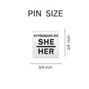 Wholesale She/Her Pronoun Square Pins for Gay Pride, Pronoun Jewelry