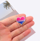 Bisexual Flag Heart Pins for Gay Pride, LGBTQ Gay Pride Jewelry